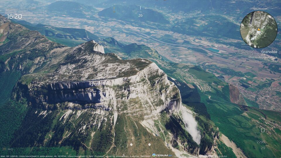 LiDAR terrain of the Alps in summer