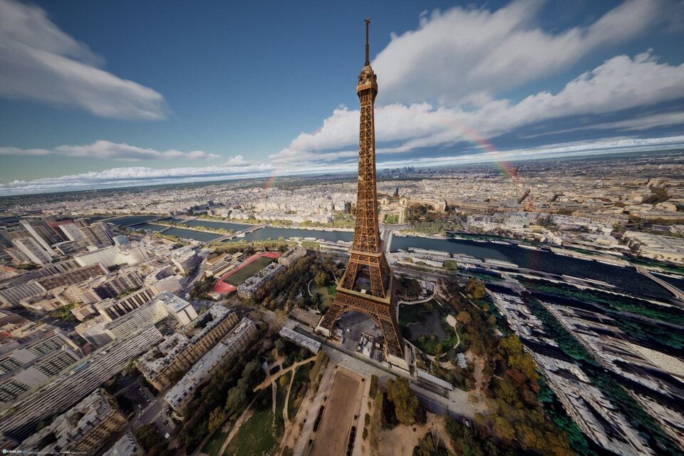 FPV drone around the Eiffel Tower in Paris